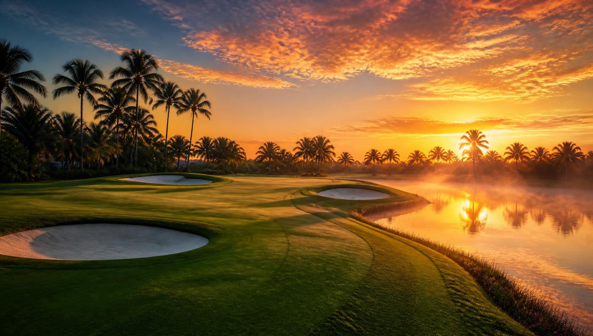 Sunrise over the fairways at Heritage Isles Golf & Country Club